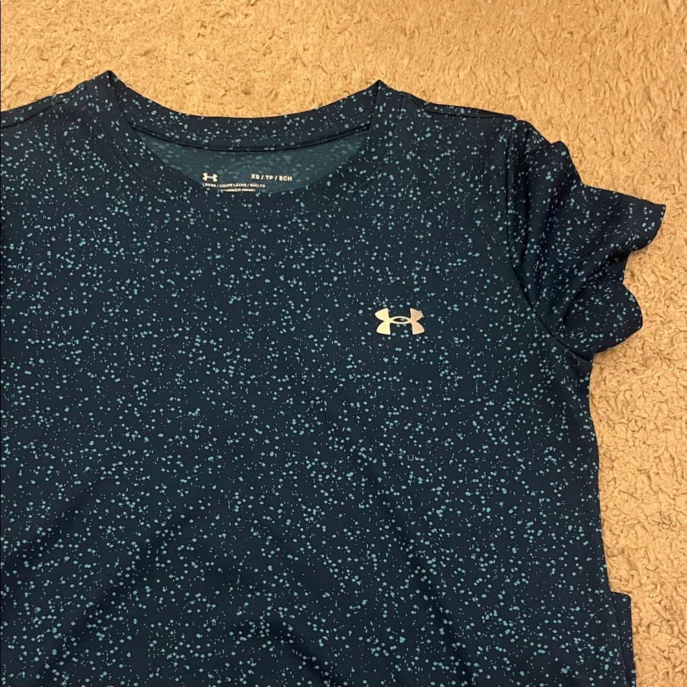 Under Armour Kids' Navy and Teal Speckled Tee